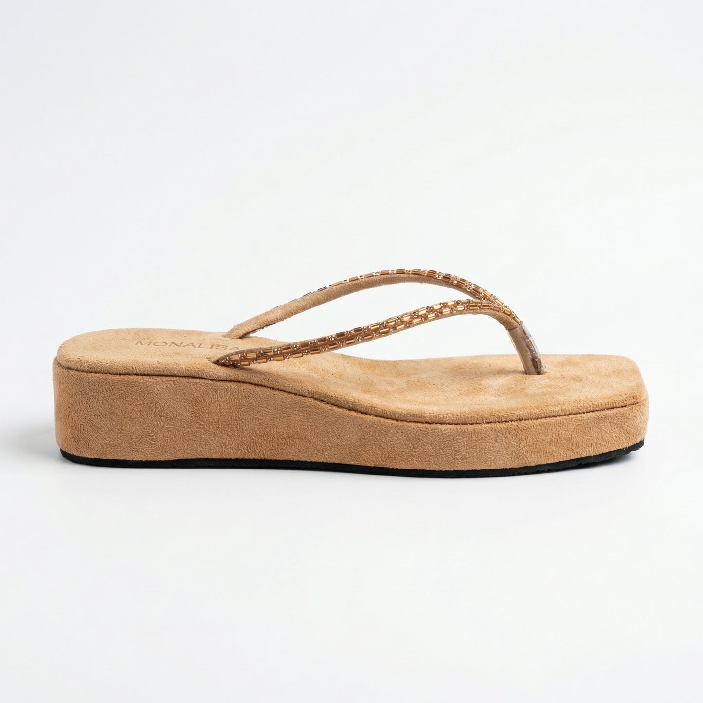 Crystal Thong Wedge Sandal