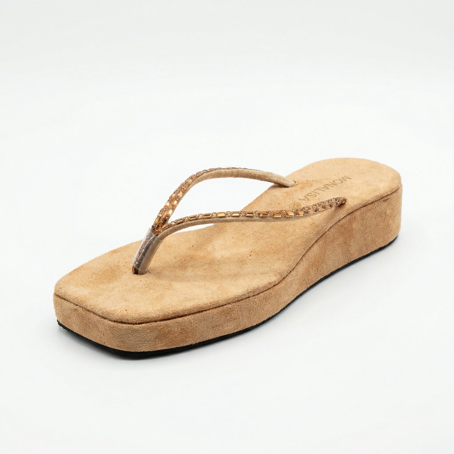Crystal Thong Wedge Sandal