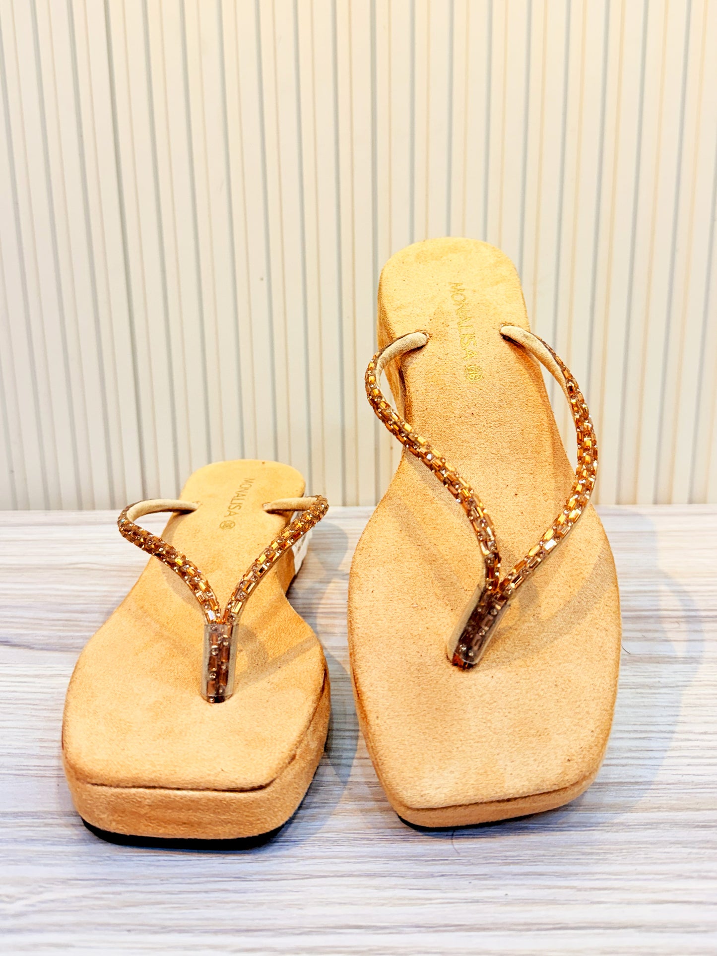 Crystal Thong Wedge Sandal